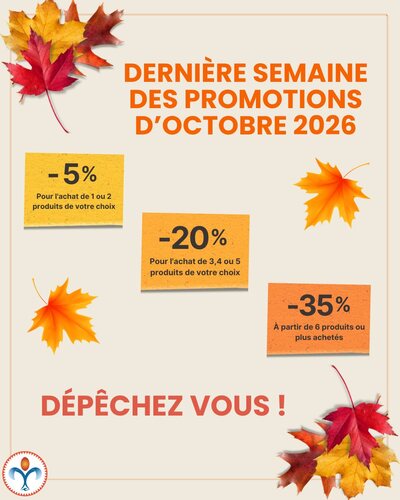 DERNIÈRE SEMAINE POUR PROFITER DE NOS PROMOTIONS D’OCTOBRE ! 🧡

C’est le moment d’en profiter ! Nos offres d’automne touchent bientôt à leur fin. Ne manquez pas cette dernière occasion de faire le plein de vos produits Nutrilys préférés tout en faisant des économies ! 🍁

✨ Vos réductions :
-5 % pour l’achat de 1 ou 2 produits
-20 % pour l’achat de 3, 4 ou 5 produits
-35 % à partir de 6 produits achetés

Plus que quelques jours : offres valables jusqu’au 31 octobre 2026 !

Faites-vous plaisir et profitez-en avant qu’il ne soit trop tard !

#Nutrilys #PromotionsOctobre #DernièreSemaine #OffresSpéciales #Promotions