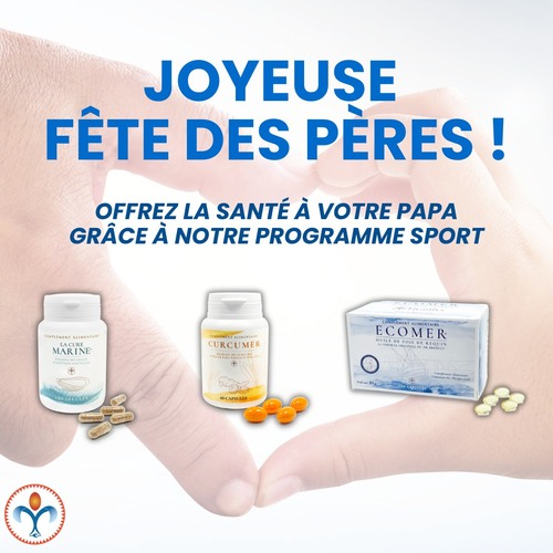 JOYEUSE FÊTE DES PÈRES ! 💙

Cette année, offrez bien plus qu’un cadeau…
Offrez la santé et le bien-être à votre papa grâce à notre programme sport ! 💪

Parce qu’il mérite de prendre soin de lui au quotidien, découvrez notre sélection de compléments alimentaires spécialement pensés pour accompagner son énergie et sa vitalité: La Cure Marine® , Curcumer® et Ecomer® ! 

Des alliés idéals pour soutenir le corps, favoriser le bien-être et accompagner une routine active et sportive.

Aujourd’hui, célébrons tous les papas avec attention, amour et santé. ❤️

#FêteDesPères #BonneFêtePapa #BienÊtre #Santé #Sport #ComplémentsAlimentaires #Vitalité #Papa