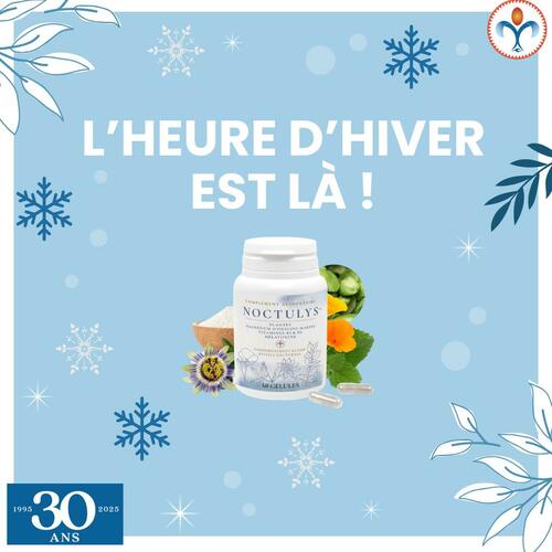 Les journées raccourcissent, les soirées s’allongent... 🍂🕰️ 
Ce week-end, nous avons reculé nos montres d’une heure et nous profitons donc d’un peu plus de sommeil. L’heure d’hiver s’installe, apportant avec elle des matins plus lumineux et des soirées cocooning. ✨ 

Plaid, thé chaud et ambiance douce : c’est le moment idéal pour ralentir et savourer chaque instant. 🤎

Noctulys® peut vous accompagner durant cette période de changement d'heure !
Notre complexe Sommeil 